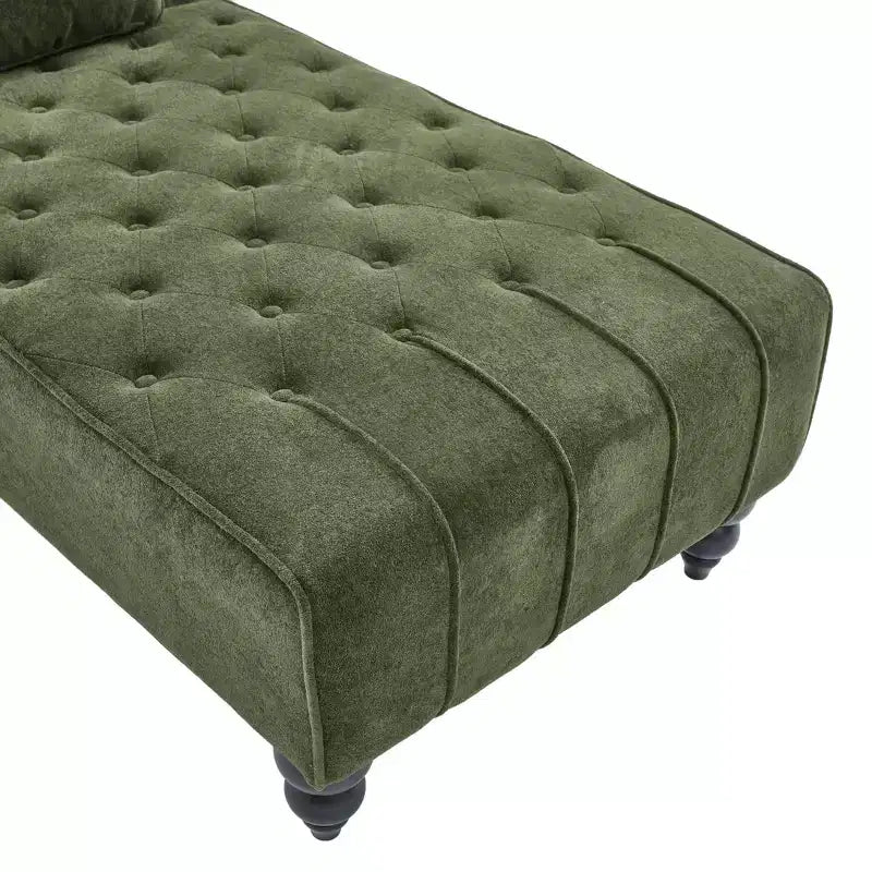 Christopher Knight Home Stroup Moderna chaise longue imbottita Glam con cuciture a rombi e bottoni a vista