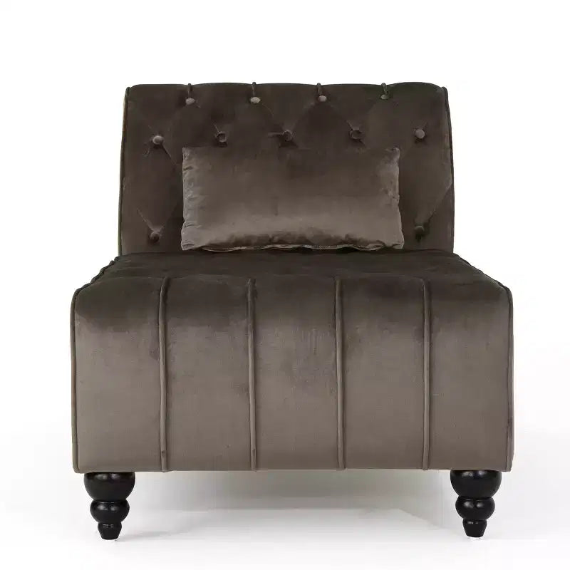 Christopher Knight Home Stroup Moderna chaise longue imbottita Glam con cuciture a rombi e bottoni a vista