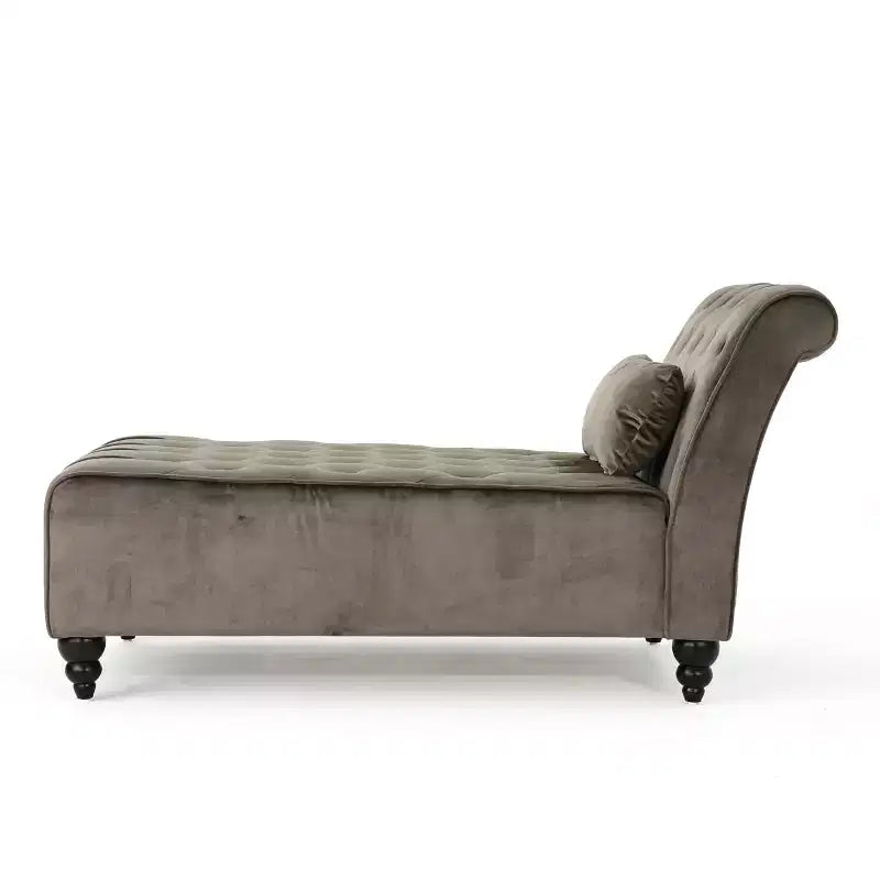 Christopher Knight Home Stroup Moderna chaise longue imbottita Glam con cuciture a rombi e bottoni a vista