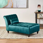 Christopher Knight Home Stroup Moderna chaise longue imbottita Glam con cuciture a rombi e bottoni a vista