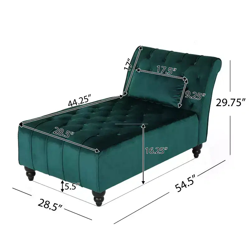 Christopher Knight Home Stroup Moderna chaise longue imbottita Glam con cuciture a rombi e bottoni a vista