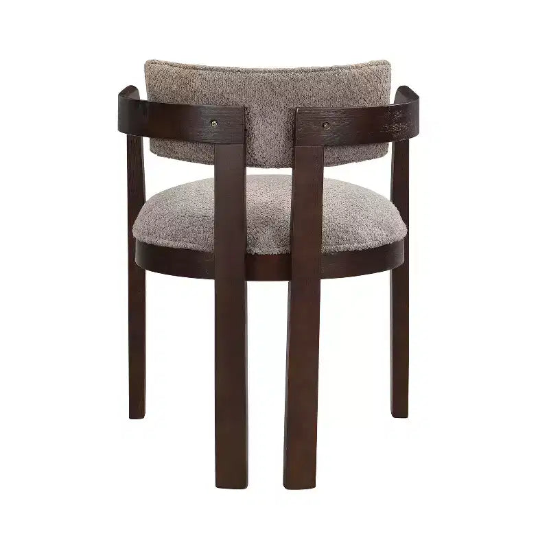 Christopher Knight Home Barbara Sedia da Pranzo Moderna Mid-Century in Legno di Gomma, Rivestita in Bouclé, con Schienale Curvo (Set di 2)