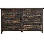 Okak Farmhouse 6/8-Drawer Dresser, Wide Storage Cabinet with Metal Handles, Wooden Dressers for Bedroom Closet, Dark Oak