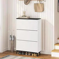 GustoWave Shoe Storage Cabinet, Entryway Shoe Cabinet with 3 Flip Drawers, Freestanding Wooden Shoes Storage Organizer, Narrow Shoe Organizer Cabinet
