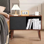 Mobile per Giradischi con Portadischi in Vinile, Tavolino per Giradischi con Capacità Fino a 300 Album, Supporto per Giradischi con Stazione di Ricarica per Soggiorno Camera da Letto