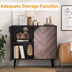 Mobiletto pensile moderno con ante, credenza a buffet con ante, credenza a buffet con finitura in legno e vani portaoggetti