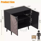Mobiletto pensile moderno con ante, credenza a buffet con ante, credenza a buffet con finitura in legno e vani portaoggetti