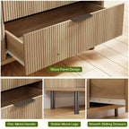 Cassettiera a 5 cassetti scanalata per camera da letto, cassettiera moderna in legno con cassetti ampi, organizer per armadio con dispositivo antiribaltamento