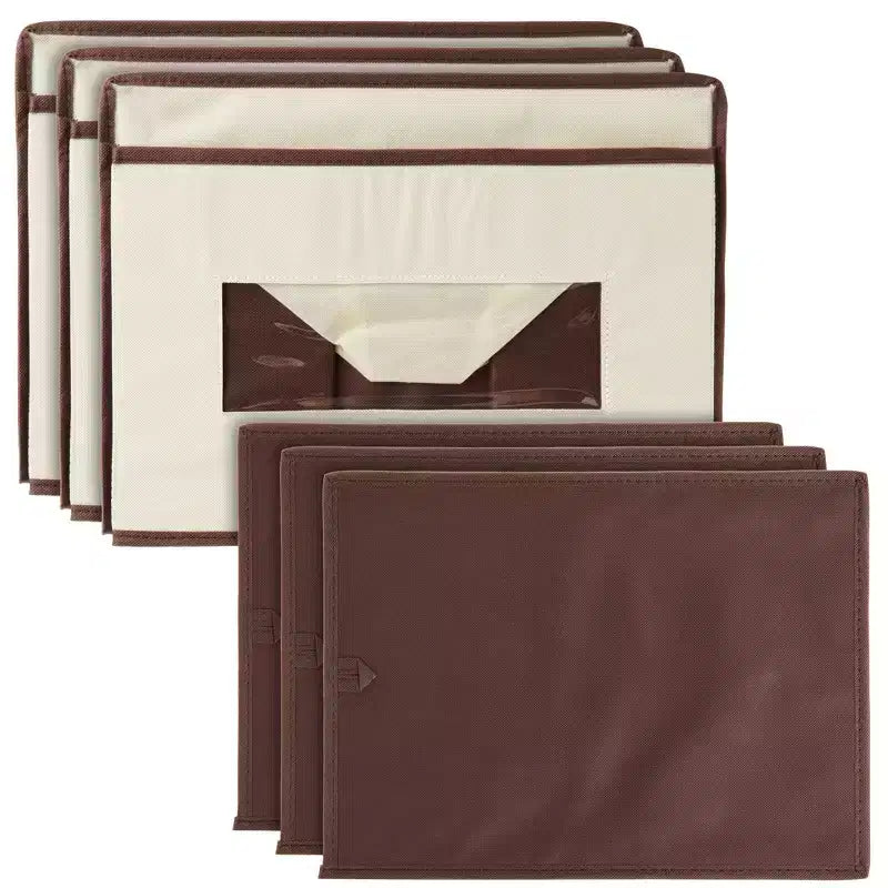 Set da 3 Contenitori Portaoggetti Pieghevoli in Tessuto, Cestini e Organizer con Maniglie, Cesti e Scatole per Organizzazione - 41,2 x 30,5 x 25,4 cm