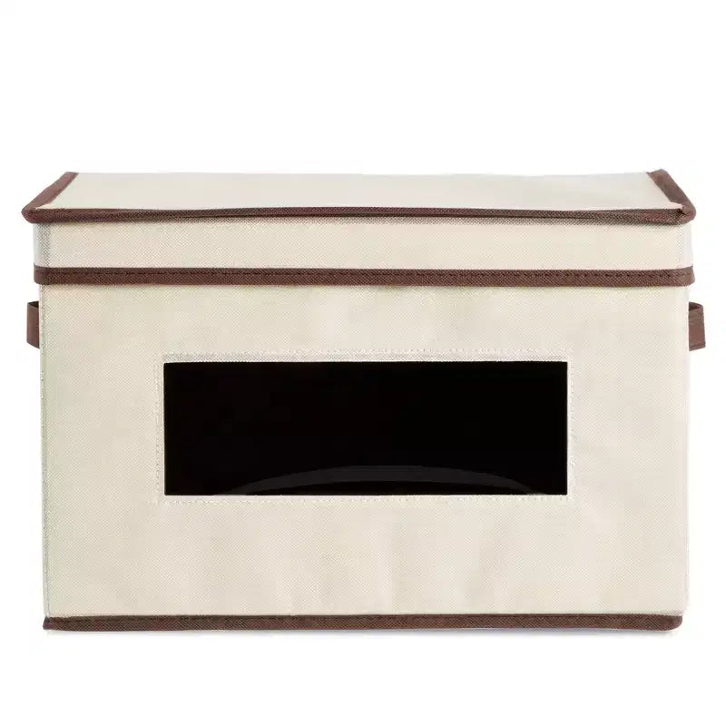 Set da 3 Contenitori Portaoggetti Pieghevoli in Tessuto, Cestini e Organizer con Maniglie, Cesti e Scatole per Organizzazione - 41,2 x 30,5 x 25,4 cm