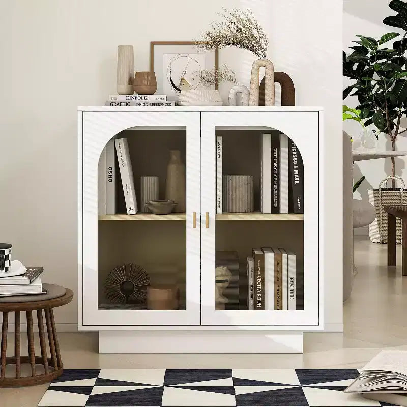 Okak Mobile Contenitore Moderno, Credenza a Buffet con 2 Ante in Acrilico, Consolle per Cucina Soggiorno Ingresso Studio