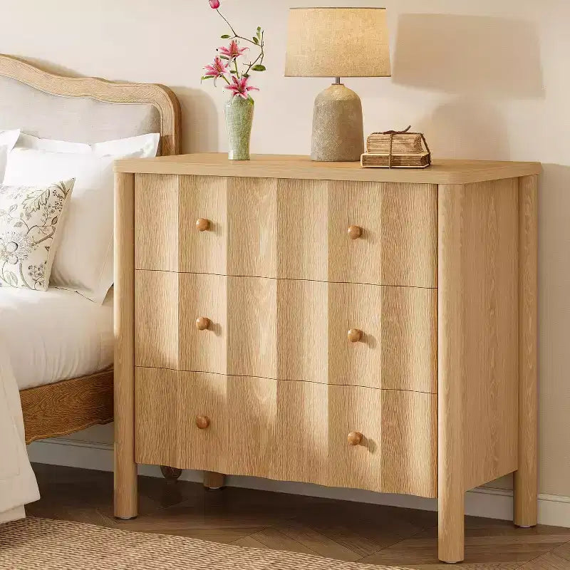 Comodino Lantine da 31,5 Pollici con 3 Cassetti, Comodino Grande Moderno, Comodino Extra-Large, Tavolino per Camera da Letto, Soggiorno