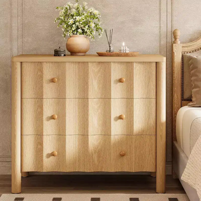Comodino Lantine da 31,5 Pollici con 3 Cassetti, Comodino Grande Moderno, Comodino Extra-Large, Tavolino per Camera da Letto, Soggiorno