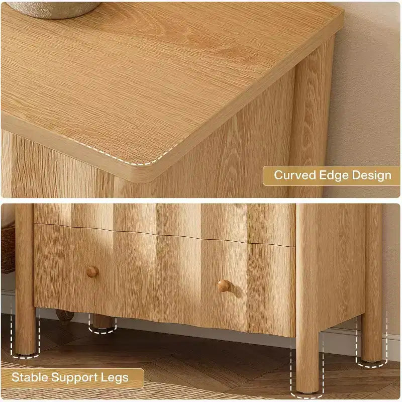 Comodino Lantine da 31,5 Pollici con 3 Cassetti, Comodino Grande Moderno, Comodino Extra-Large, Tavolino per Camera da Letto, Soggiorno