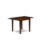 HomeStock Belmont, set da pranzo 3 pezzi, contiene un piccolo tavolo da pranzo e 2 sedie da pranzo moderne con sedile in tessuto di lino, finitura mogano