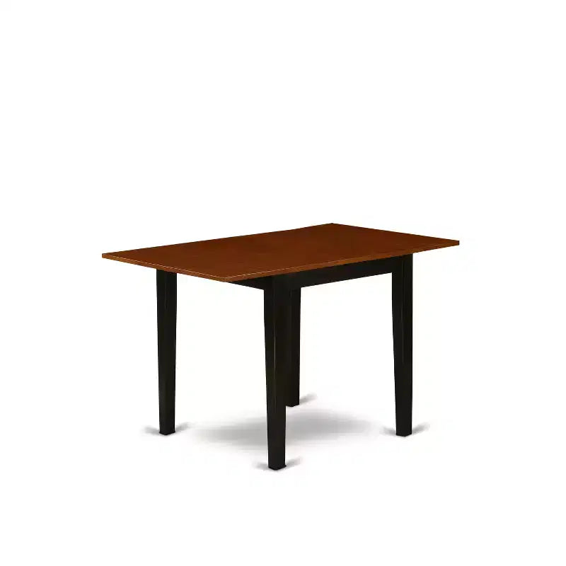 HomeStock Belmont Set Tavolo da Cucina 3 Pezzi, Tavolo da Cucina Piccolo, 2 Sedie da Pranzo in Legno, Seduta in Legno Massello, Schienale a Doghe, Nero, Finitura Ciliegio