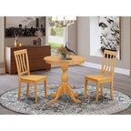 Set sala da pranzo moderno HomeStock Belmont 3 pezzi - 2 sedie da sala da pranzo e 1 tavolo da sala da pranzo (finitura rovere)