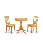 Set sala da pranzo moderno HomeStock Belmont 3 pezzi - 2 sedie da sala da pranzo e 1 tavolo da sala da pranzo (finitura rovere)