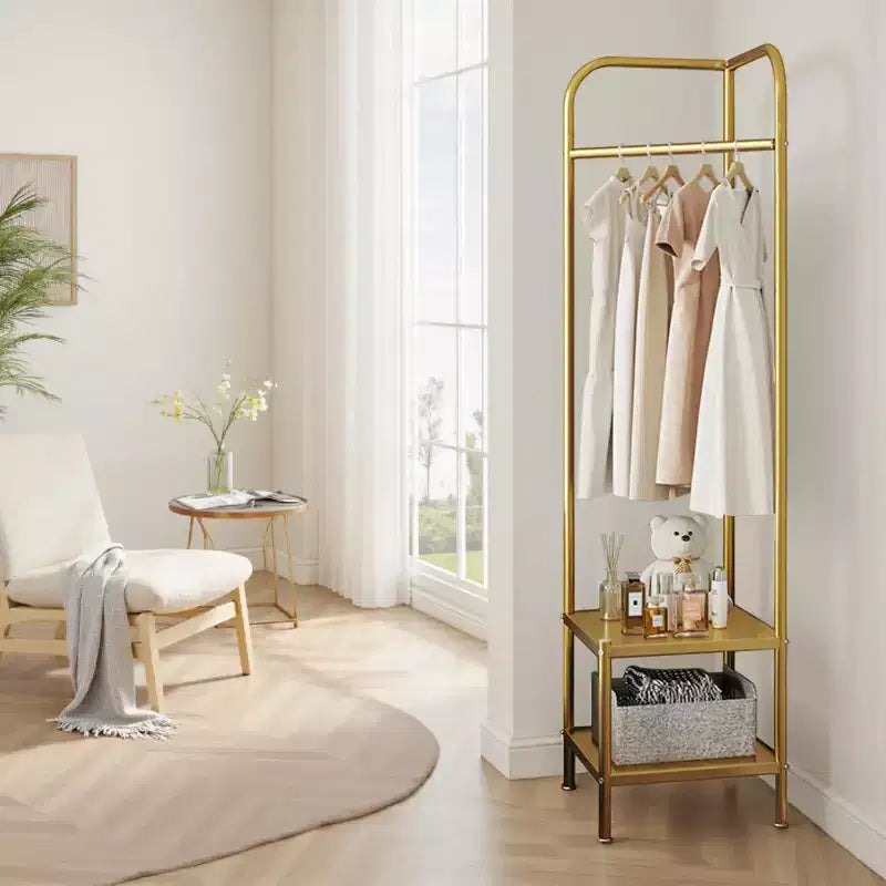 Appendiabiti angolare da 190 cm con mensole, appendiabiti moderno in metallo autoportante per ingresso, corridoio, camera da letto, soggiorno, ufficio