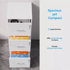 Karl Home Classificatori verticali da 3 cassetti in MDF (truciolato a media densità) bianco larghi 39 cm