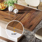 Tavolo da pranzo Lantine 55 Farmhouse per 4-6 persone, tavolo rettangolare in legno per cucina, sala da pranzo, soggiorno