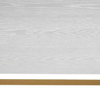 Tavolo da veranda con 2 ripiani, telaio laterale a X in legno e ferro, 78.2*35.1*76.2 cm, pannello bianco, telaio oro