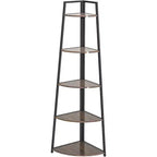 Acekool Scaffale Angolare a 5 Ripiani, Mobile Contenitore Salvaspazio con Bordi Arrotondati, Struttura in Metallo per Soggiorno Camera da Letto Cucina Balcone, Facile da Montare