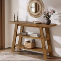 Lantine 47.24-Inch Solid Wood Console Table, 3-Tier Farmhouse Entryway Table with Shelves, Narrow Accent Table for Living Room, Hallway