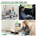 Uncaged Ergonomics WorkEZ Professional Supporto Regolabile per Laptop da Scrivania, Leggio per Letto, in Alluminio Nero, Regolabile in Altezza e Inclinazione