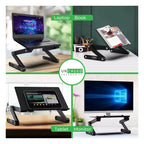 Uncaged Ergonomics WorkEZ Professional Supporto Regolabile per Laptop da Scrivania, Leggio per Letto, in Alluminio Nero, Regolabile in Altezza e Inclinazione