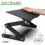 Uncaged Ergonomics WorkEZ Professional Supporto Regolabile per Laptop da Scrivania, Leggio per Letto, in Alluminio Nero, Regolabile in Altezza e Inclinazione