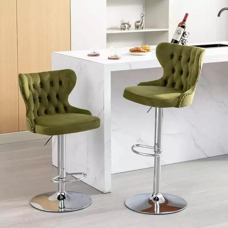 Sgabelli da bar moderni girevoli, altezza regolabile 63-84 cm, rivestiti in pelle PU con schienale, per isola cucina, home bar, bancone