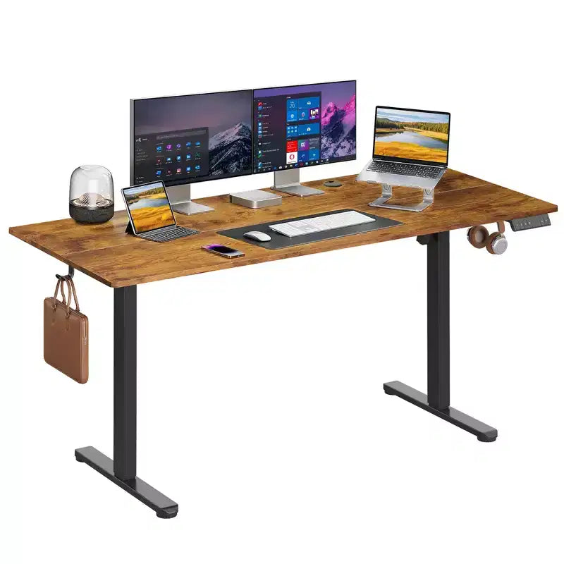 Scrivania Elettrica GALAXHERO 63 - Scrivania Ergonomica Regolabile in Altezza con Touchscreen LED, 3 Impostazioni di Memoria e Gancio per Ufficio Domestico