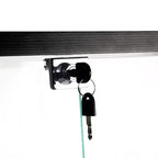 MAYEERTY Vetrinetta con Ante in Vetro Temperato, Armadietto Portavino, Armadietto per Documenti, Lampada Paipai a Batteria, Piedini Regolabili, per Soggiorno, Camera da Letto, Ufficio, Nero