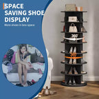 Scarpiera a torre rotante a 7 livelli, espositore verticale girevole per scarpe, scarpiera a carosello rotonda, rotazione a 360°