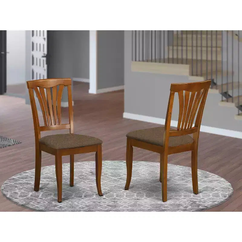 HomeStock Sedia da Pranzo Country Cottage Avon con Seduta in Legno - Set da 2