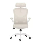MAYEERTY Sedia ergonomica da ufficio - Con supporto lombare, braccioli ribaltabili e poggiatesta per lavoro e studio (Nero)