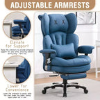 Sedia da ufficio ergonomica Efomao per persone robuste e alte, sedia da computer in pelle PU con schienale alto, sedia da scrivania direzionale con sedile ampio, poggiapiedi e supporto lombare