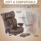 Sedia da ufficio ergonomica Efomao per persone robuste e alte, sedia da computer in pelle PU con schienale alto, sedia da scrivania direzionale con sedile ampio, poggiapiedi e supporto lombare