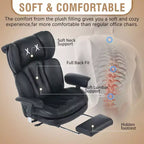 Sedia da ufficio ergonomica Efomao per persone robuste e alte, sedia da computer in pelle PU con schienale alto, sedia da scrivania direzionale con sedile ampio, poggiapiedi e supporto lombare