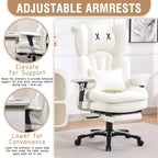 Sedia da ufficio ergonomica Efomao per persone robuste e alte, sedia da computer in pelle PU con schienale alto, sedia da scrivania direzionale con sedile ampio, poggiapiedi e supporto lombare