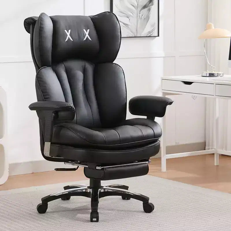 Sedia da ufficio ergonomica Efomao per persone robuste e alte, sedia da computer in pelle PU con schienale alto, sedia da scrivania direzionale con sedile ampio, poggiapiedi e supporto lombare