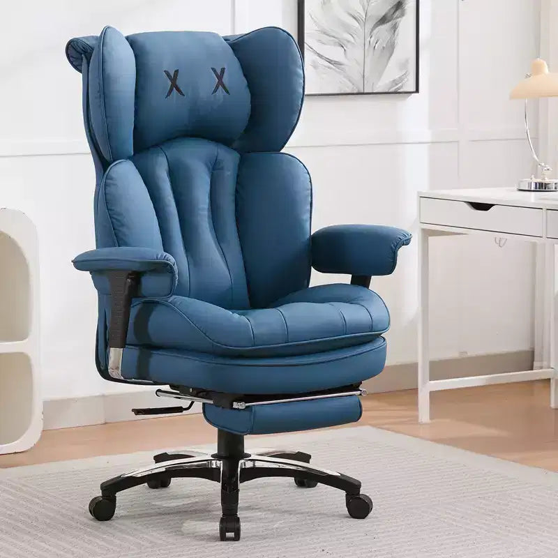 Sedia da ufficio ergonomica Efomao per persone robuste e alte, sedia da computer in pelle PU con schienale alto, sedia da scrivania direzionale con sedile ampio, poggiapiedi e supporto lombare