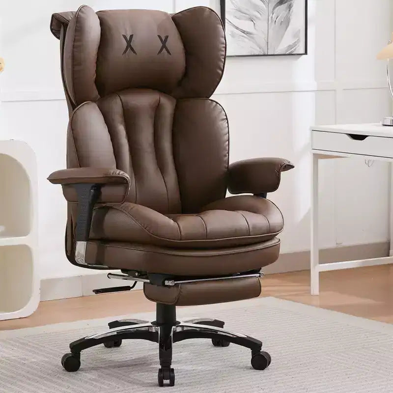 Sedia da ufficio ergonomica Efomao per persone robuste e alte, sedia da computer in pelle PU con schienale alto, sedia da scrivania direzionale con sedile ampio, poggiapiedi e supporto lombare