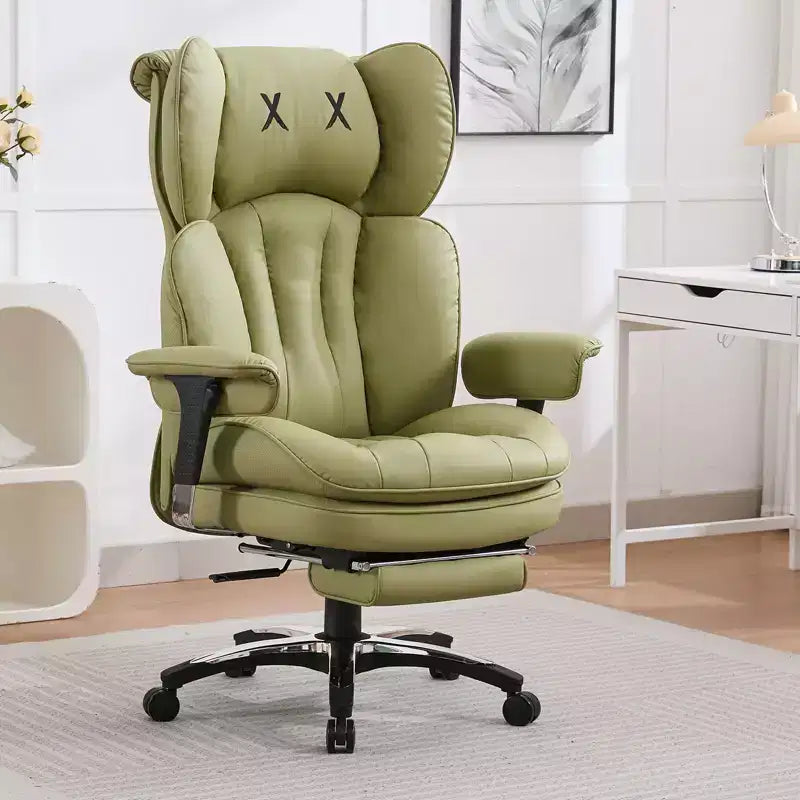 Sedia da ufficio ergonomica Efomao per persone robuste e alte, sedia da computer in pelle PU con schienale alto, sedia da scrivania direzionale con sedile ampio, poggiapiedi e supporto lombare