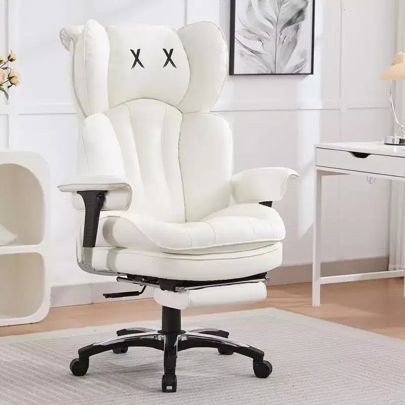 Sedia da ufficio ergonomica Efomao per persone robuste e alte, sedia da computer in pelle PU con schienale alto, sedia da scrivania direzionale con sedile ampio, poggiapiedi e supporto lombare