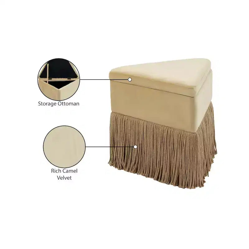 Meridian Furniture, Pouf/Sgabello in Velluto Trivoli