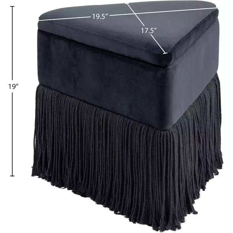 Meridian Furniture, Pouf/Sgabello in Velluto Trivoli