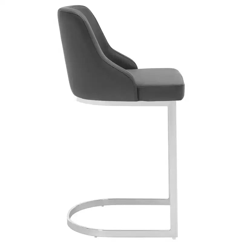 Bekrvio Set di 2 sgabelli da bar, altezza bancone 26 pollici con schienale - Base a U in acciaio rivestita in pelle PU/velluto per isola della cucina