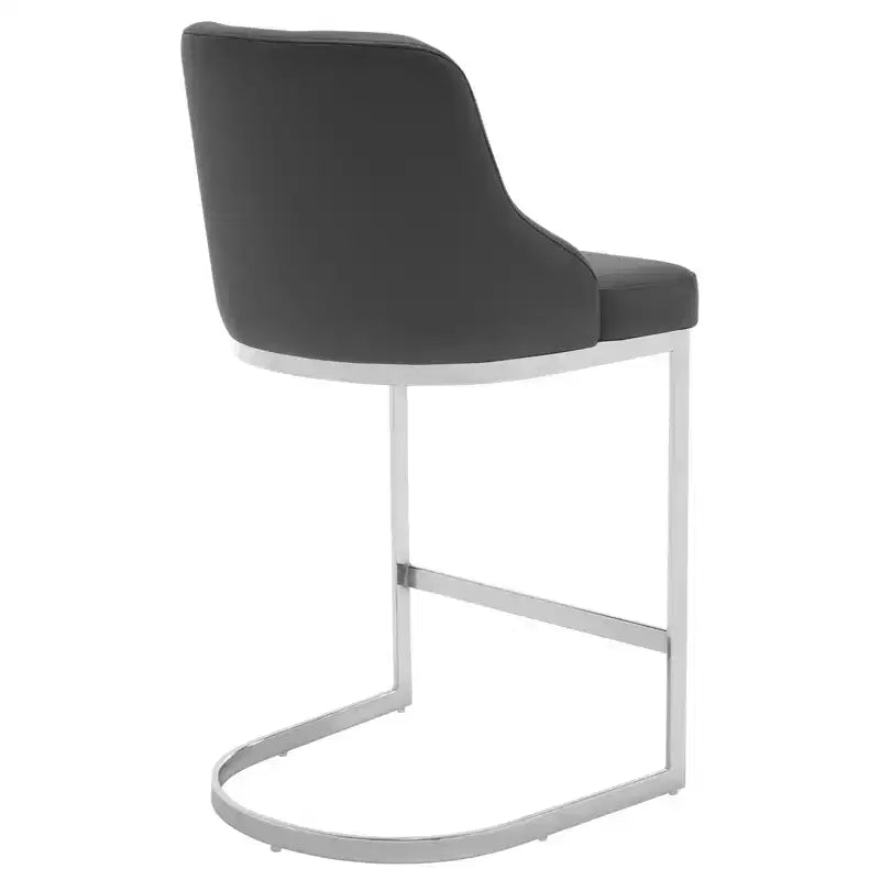 Bekrvio Set di 2 sgabelli da bar, altezza bancone 26 pollici con schienale - Base a U in acciaio rivestita in pelle PU/velluto per isola della cucina